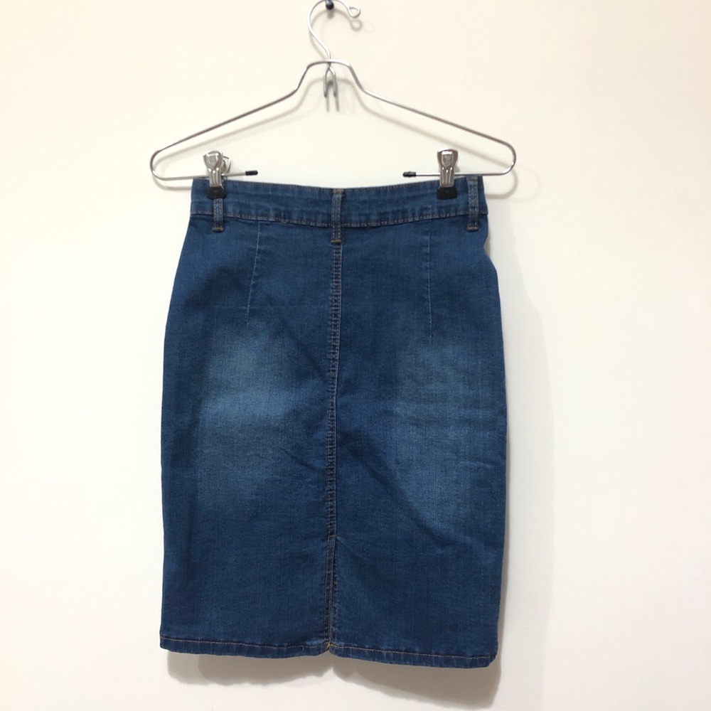 Prestige Denim Button Down Pencil Skirt - Picture 2 of 4